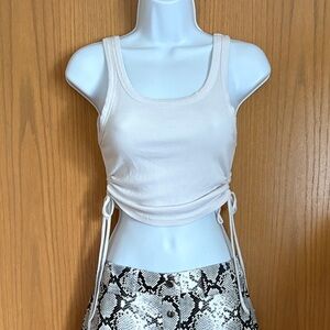 ALGALAROUND Size S White Ruched Tank Top